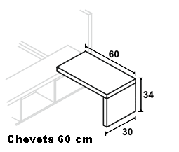 chevet 60 en bois