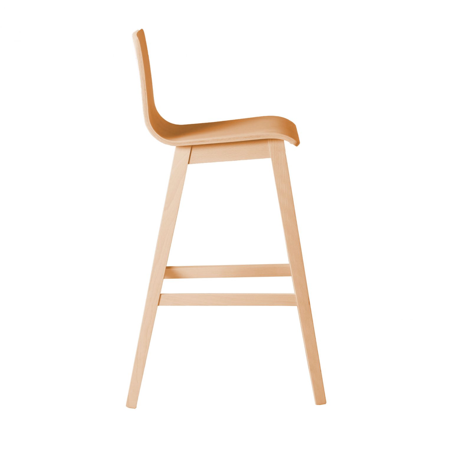 Tabouret de bar avec dossier en bois massif  Brin d'Ouest
