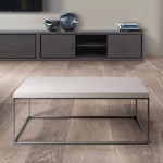 Table basse rectangle plateau en bois pieds métal