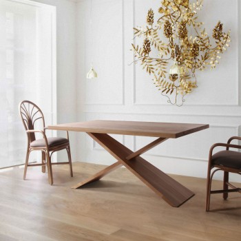 Table de salle à manger style contemporain en bois massif