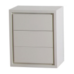 Chevet blanc design 3 tiroirs