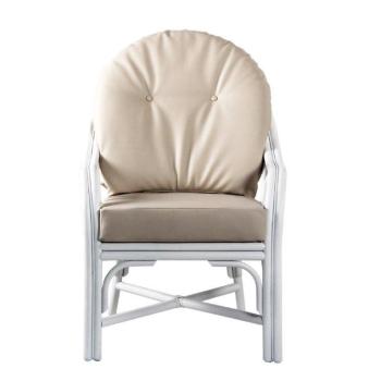 Fauteuil en rotin blanc mat