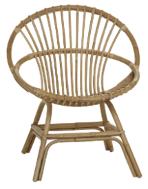 fauteuil coquille en rotin naturel