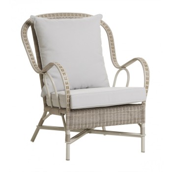 Fauteuil de jardin retro avec coussins