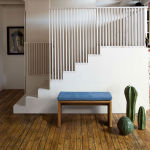 Banc en bois avec coussin