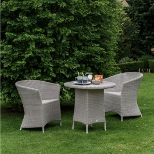 Table de jardin 80 cm avec fauteuils