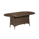 Table ovale en résine tressée marron