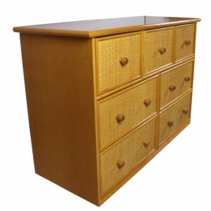 Commode rotin 7 tiroirs en safran