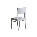 Chaise de salle à manger en hêtre massif de couleur blanche