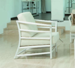 fauteuil blanc rotin design