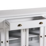 Meuble buffet vaisselier blanc en pin