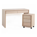 Bureau 2 tiroirs avec caisson à roulettes 3 tiroirs en bois