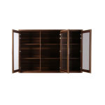 Vitrine basse 3 portes en noyer
