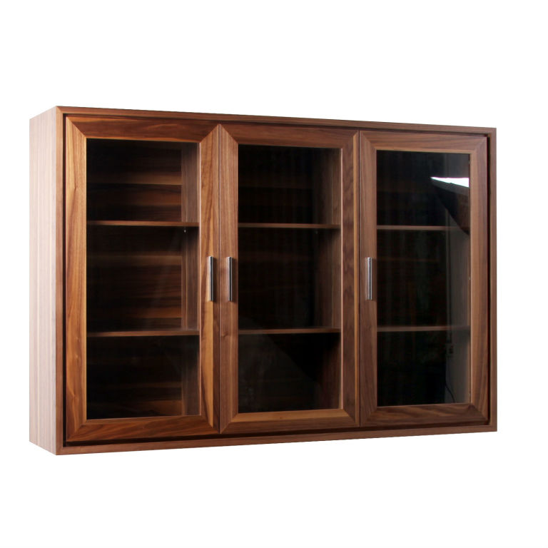 Vitrine en bois et bois massif – Meuble vitrine en pin, chêne et noyer