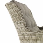 Fauteuil de repas de salon de jardin en résine tressée taupe