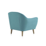 Fauteuil scandinave tissu turquoise
