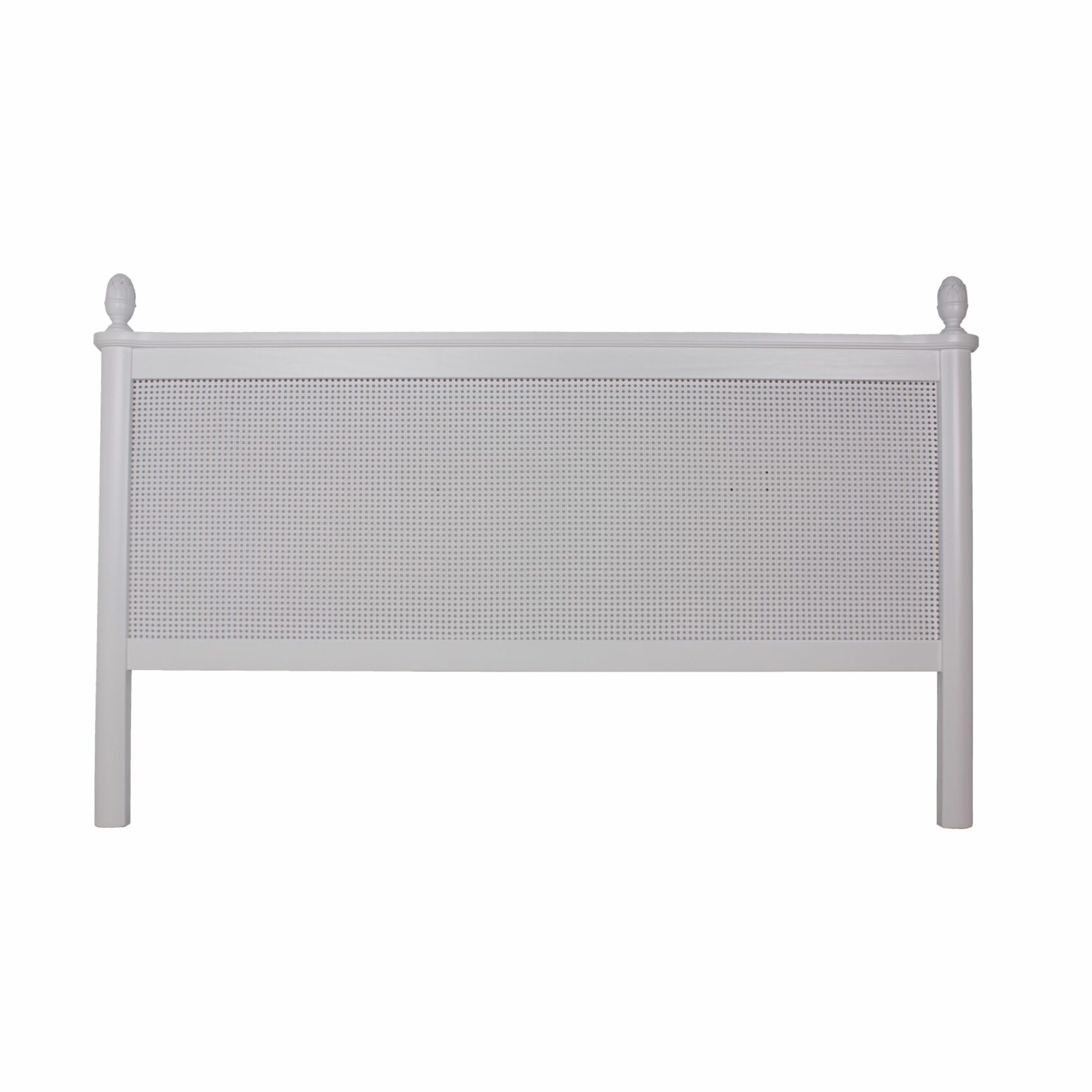 Tête de lit en bois et cannage blanche