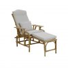 Chaise longue vintage en rotin avec coussin