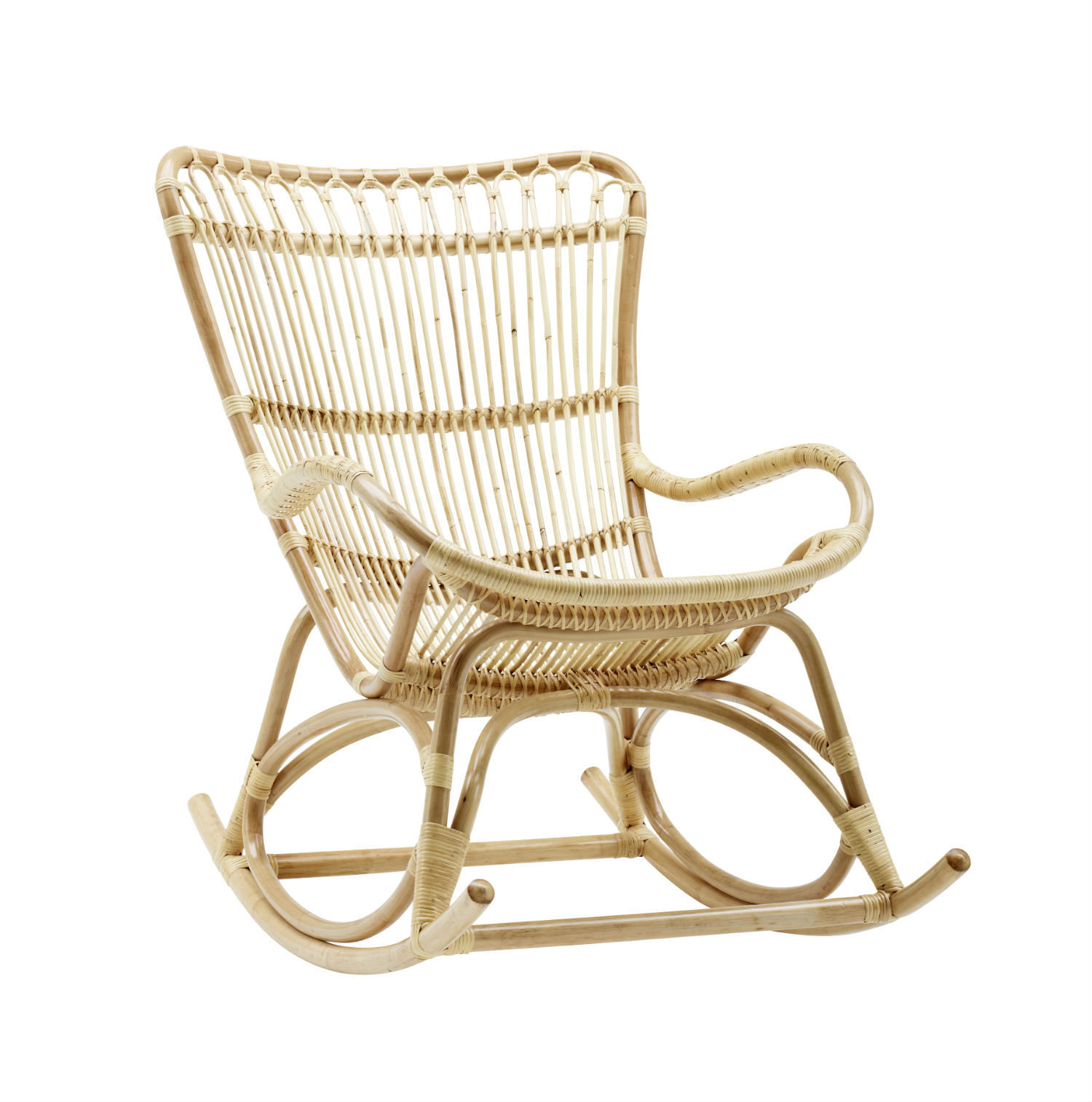 Rocking chair Sika design en rotin naturel