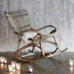 Rocking chair rotin style scandinave haut de gamme