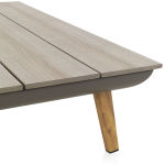 Table de salon d'angle de jardin en aluminium et résine