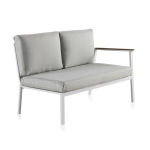Canapé 2 places en aluminium blanc pour salon d'angle