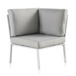 Fauteuil d'angle de jardin en aluminium blanc