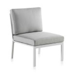 Fauteuil pour salon d'angle de jardin en aluminium blanc