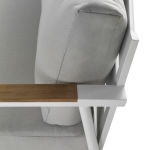 Salon de jardin bas aluminium blanc avec coussin