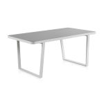 Table mi haute en aluminium blanc pour salon d'angle