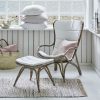 Fauteuil en rotin Monet avec coussin et repose pied