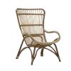 Fauteuil haut dossier en rotin vintage Sika Design