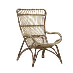 Fauteuil haut dossier en rotin vintage Sika Design
