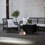 Salon en rotin noir design Sika Design
