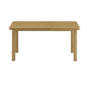 Table rectangulaire pieds rotin et plateau bois