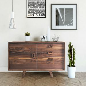 Petite meuble de rangement style scandinave en noyer