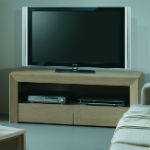 meuble tv chene massif et placage haut de gamme