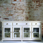 buffet vaisselier en pin massif blanc