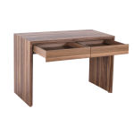 Bureau 120 cm en noyer avec 2 tiroirs