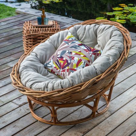 Fauteuil loveuse papasan en rotin kok