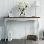 console blanche en pin massif