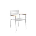 Chaise pour salon de jardin en aluminium blanc