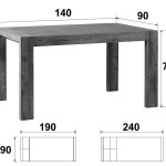 Dimensions table de salle à manger avec allonge