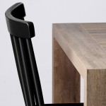 Table de salle à manger avec allonge et chaise à barreaux noire
