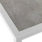 Table aluminium blanc avec plateau en céramique