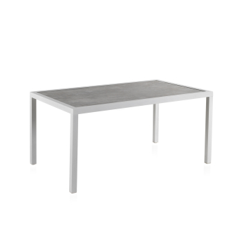 table de jardin rectangulaire en aluminium et céramique