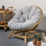 Grand fauteuil en rotin vintage confortable