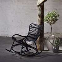 rocking chair rotin Sika Design noir