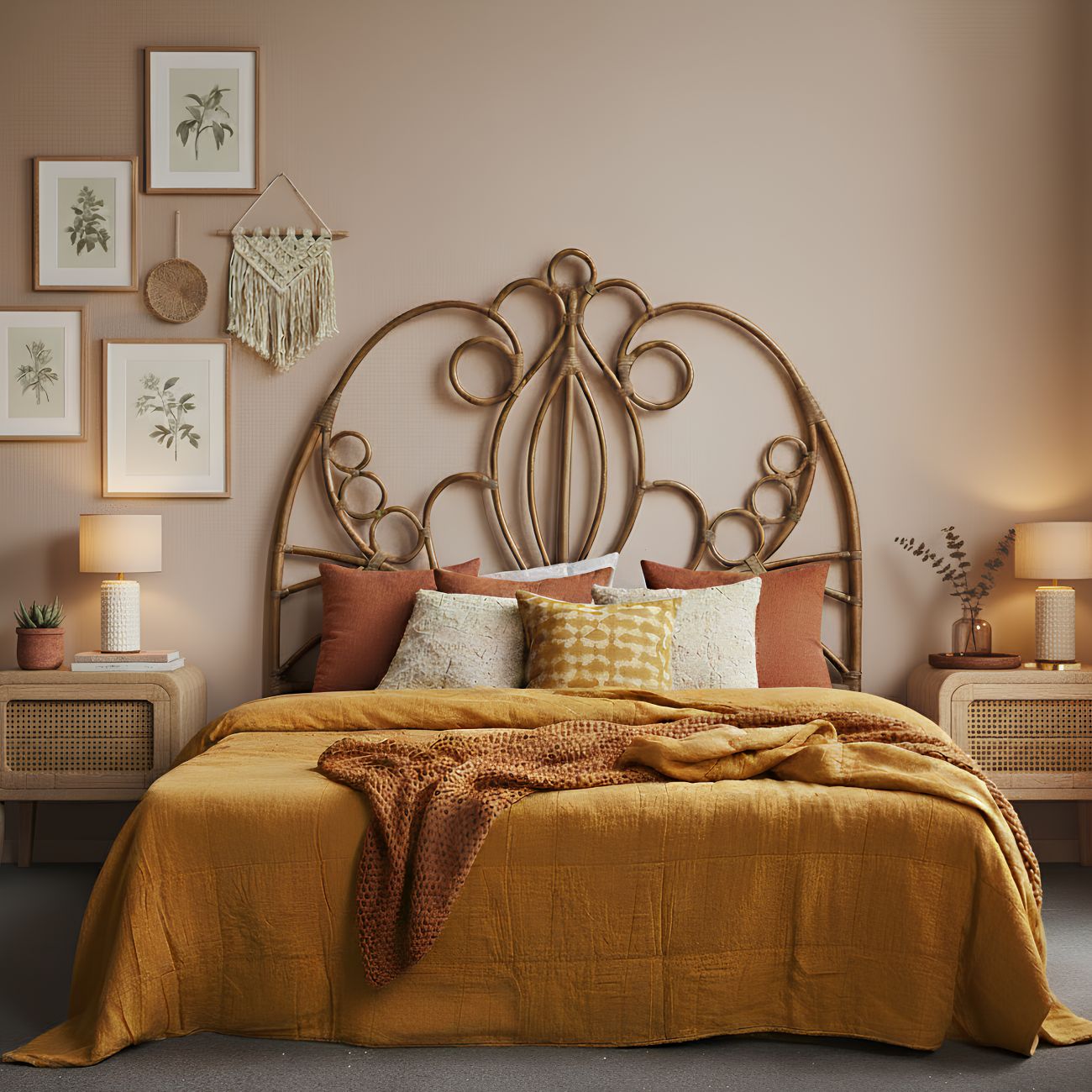 tete de lit deco vintage en rotin sika design Tête de lit en rotin vintage déco Sika Design