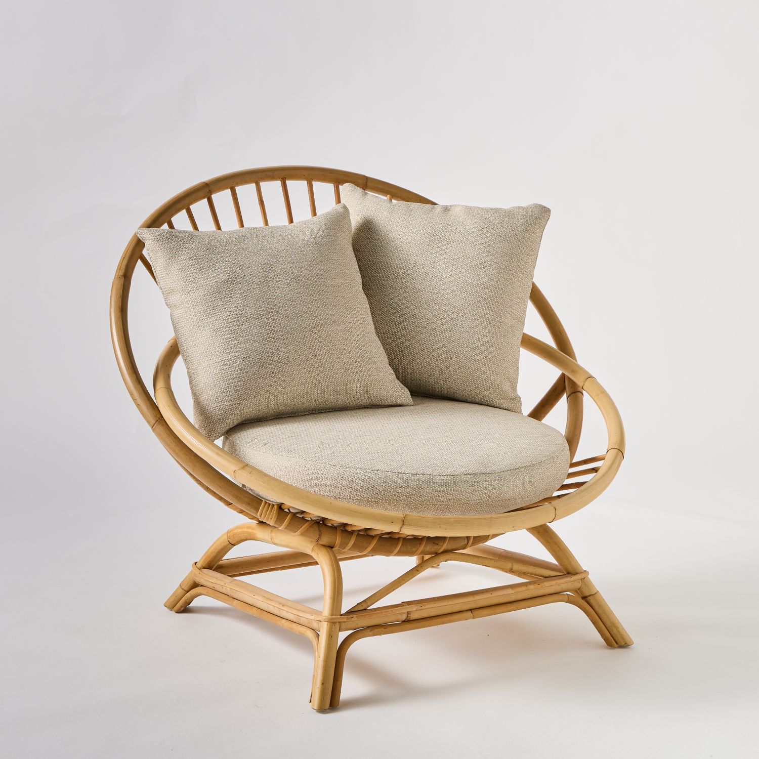 grand fauteuil rotin confortable rond avec coussins Fauteuil de salon confortable rond avec coussins